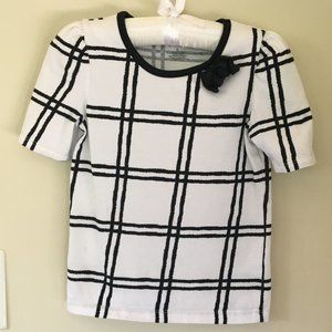 Gymboree Black & White Window Pane Plaid  T-shirt, size 6